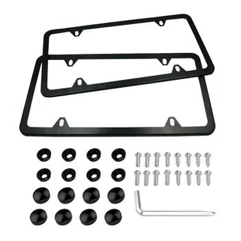 

2pcs Stainless Steel License Plate Frame Tag Cover Holder For Auto Truck Vehicles Only For American Canada Car New