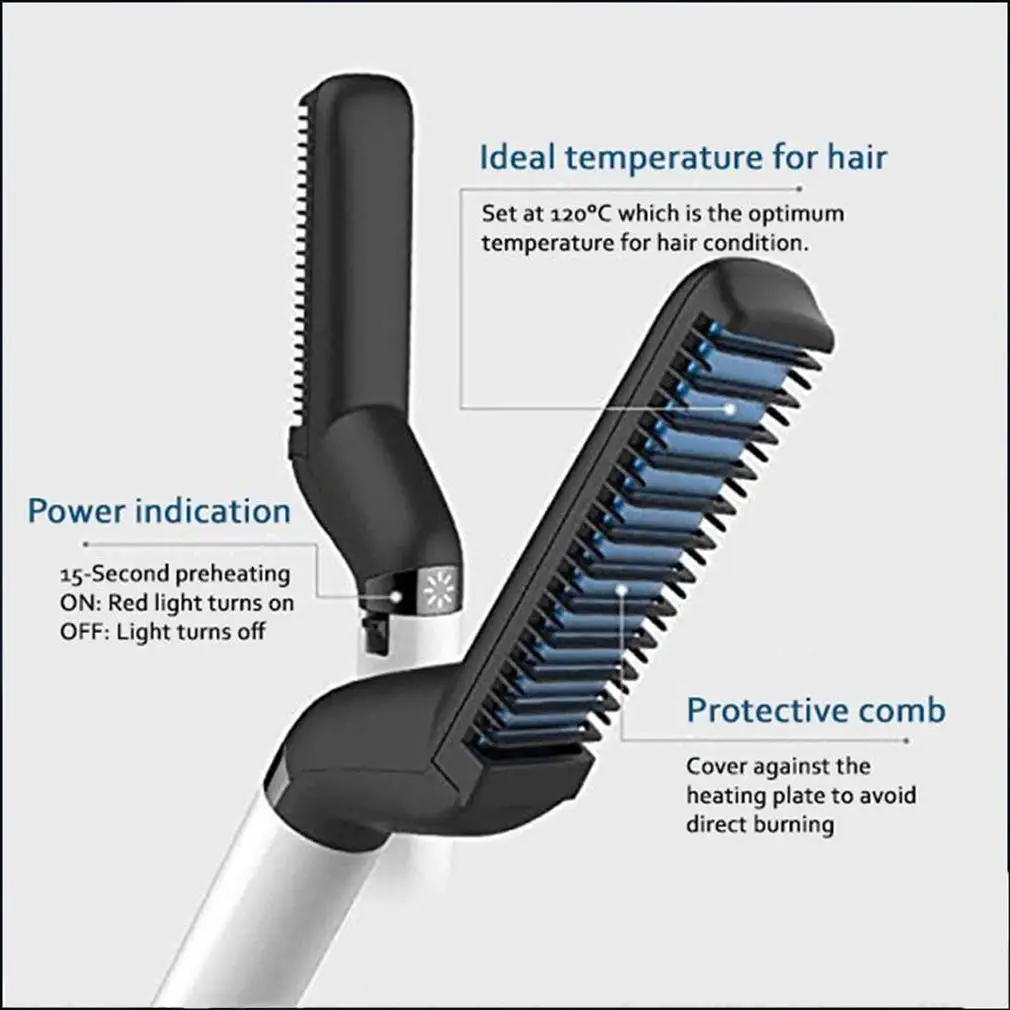 Alisador de Cabelo Escova de Barba Novo Elétrico Encaracolado Cabelo Alisamento Ferro Anti-estático Desembaraçar Pentes Multi-funcionais 2022 5 Cheap Ferros alisamento