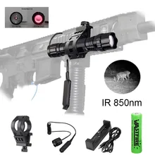 850 нм светодиодный оружейный фонарь для ружья Белый тактический охотничий фонарь+ прицел для ружья для страйкбола крепление+ дистанционный переключатель+ 18650+ зарядное устройство