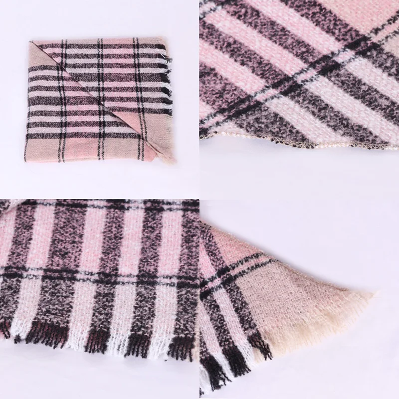 2019 new designer brand women cashmere scarf triangle winter scarves lady shawls and wraps knit blanket neck striped foulard (4)