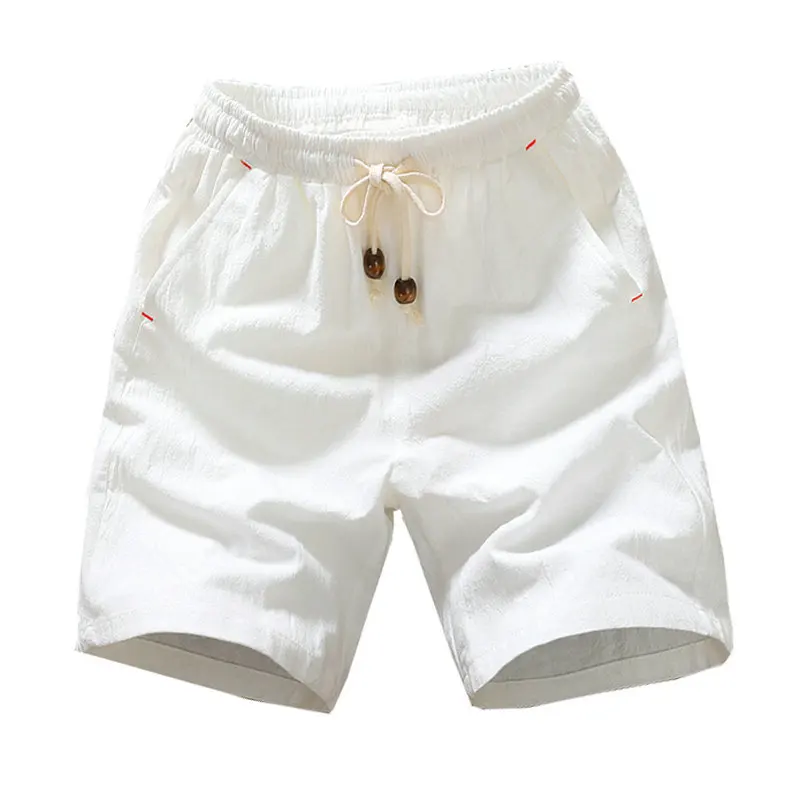 2020 Summer New Cotton Shorts Loose Men's Casual Shorts Black White Drawstring Waist Solid Bermuda Shorts Men Plus Size 4XL 5XL 2020 Summer New Cotton Shorts Loose Men's Casual Shorts Black White Drawstring Waist Solid Bermuda Shorts Men Plus Size 4XL 5XL
