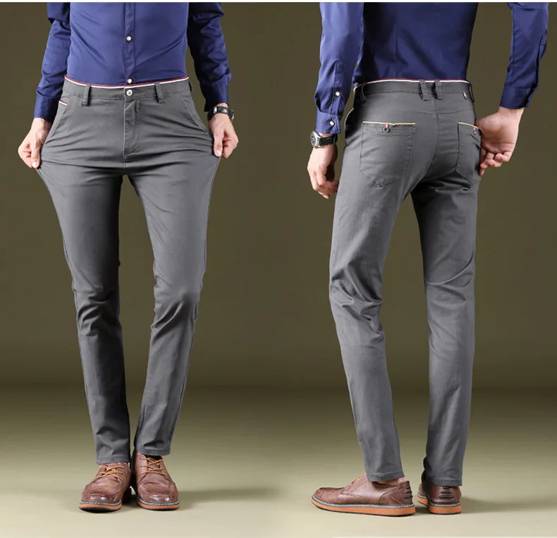 Classic Men’s Black blue gray Casual Pants 2020 New Business Fashion ...