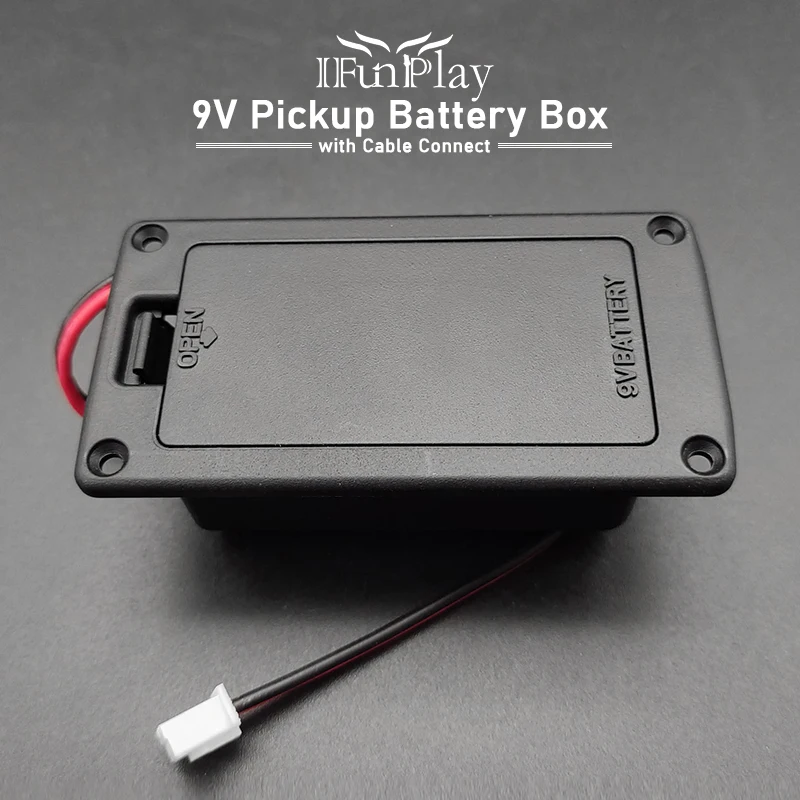 12/50 шт. ABS 9V Батарея Коробка Чехол Крышка держатели для активных бас-гитары пикап с проводами черный Замена аксессуары