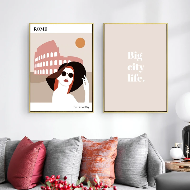 Plant Flowers Canvas Painting Minimalist Text Posters and Prints Black and White Architectural Wall Pictures for Living Room Art