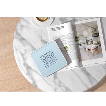 

for 86 Zigbee Zero FireWire Wifi Smart Switch Glass Screen Panel Voice Control Wall Switch Work with Alexa, Google Home