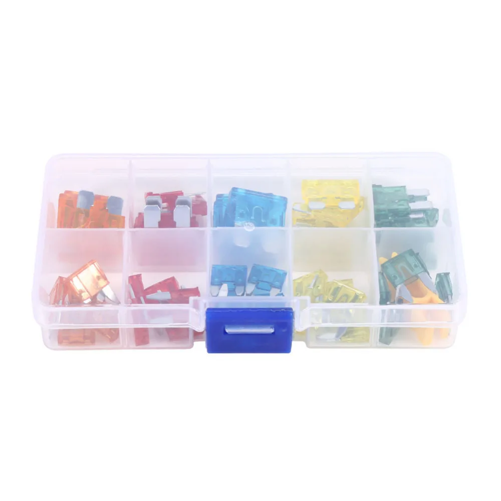 Car-Styling 50pcs Assortment 5A 10A 15A 20A 30A Car Blade With Clip Auto Standard Mini Boat Motorcycle