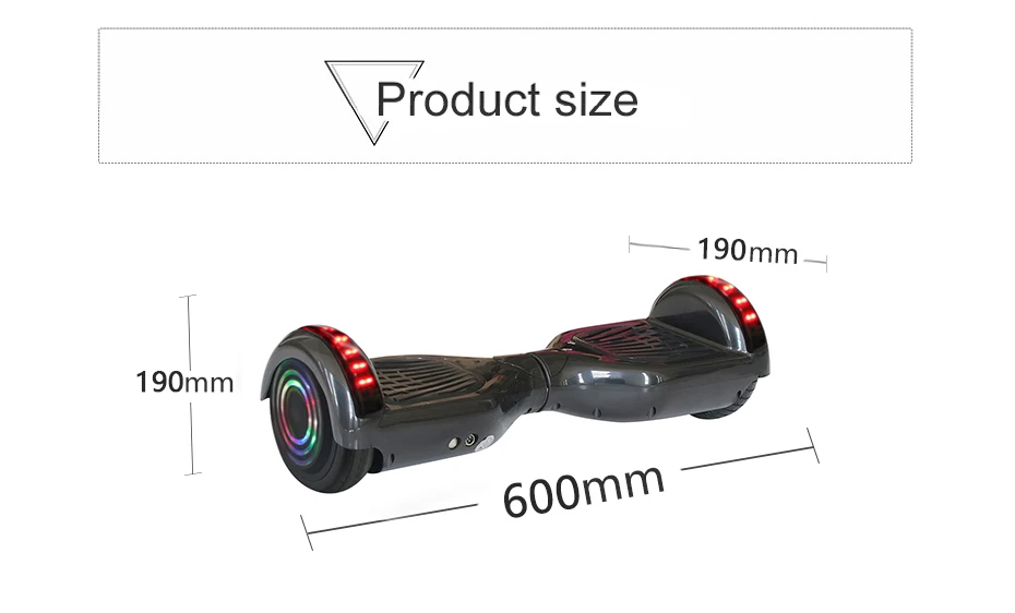 IScooter, электрический скейтборд, Ховерборд, самобалансирующийся скутер, два колеса 6,5 дюймов, со светодиодным Bluetooth динамиком, 6,5 дюймов, Ховерборд