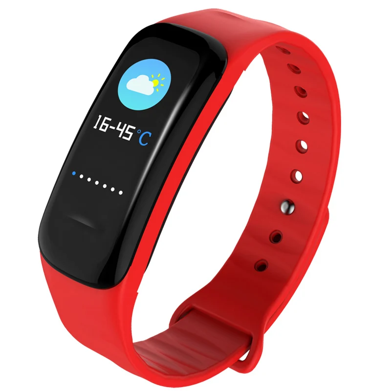 Модные спортивные часы-браслет для женщин и мужчин, светодиодный водонепроницаемый смарт-браслет на запястье, часы с шагомером кровяного давления для Android IOS - Цвет: Красный