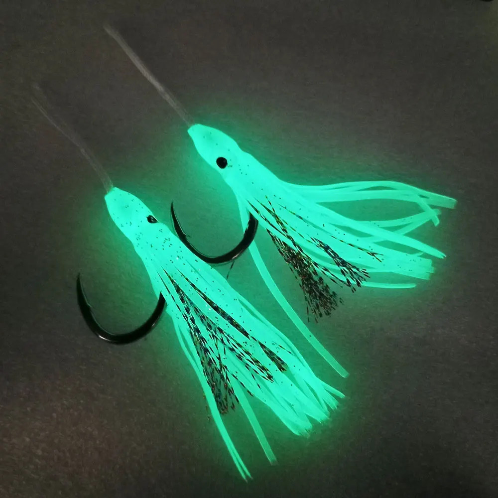 AS Stainless BKK Glow Squid Skirts Jigs Hooks Slow Fast Jigging Carbon  Hooks Falling Saltwater Fishing Accessories Hooks - AliExpress