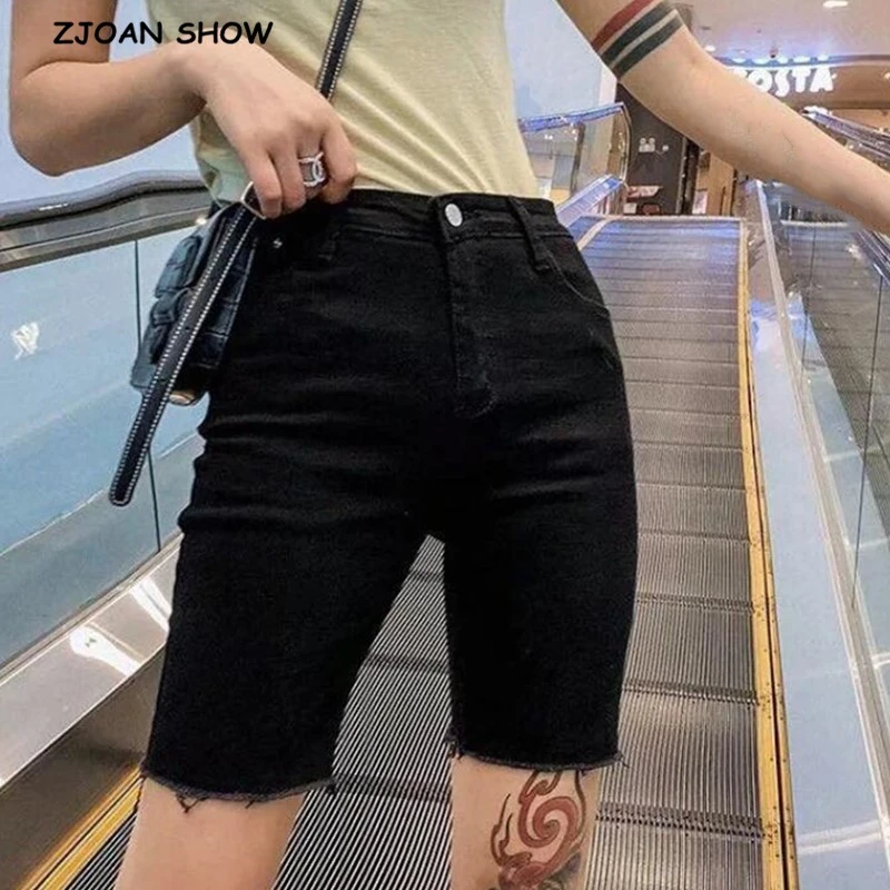 straight denim shorts