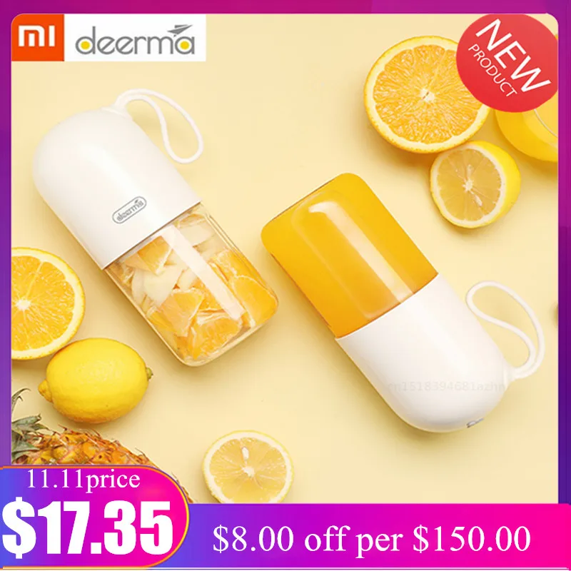 Billig Xiaomi Deerma 300ml Tragbare Elektrische Entsafter Mixer Mehrzweck Wireless Mini USB Rechargable Saft Tasse Cut Mixer für Reise
