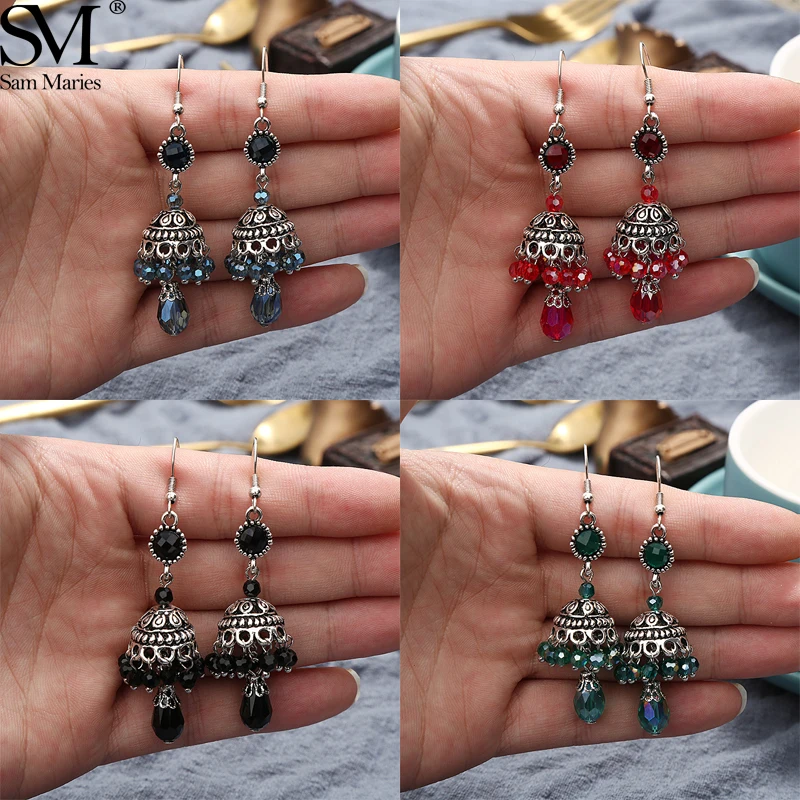 Rhinestone Bell Tassel Ethnic Earrings 3D Pendant Gypsy Statement Long Drop Dangle Big Boho Jewelry Women Gift | Украшения и