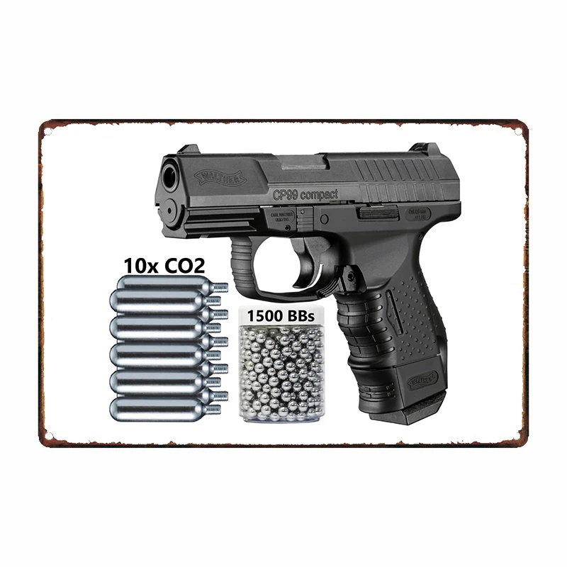 Umarex Walther Cp99 Compact - Blowback Co2 .177 CAL BB Gun пневматический пистолет-345 FPS настенный жестяной
