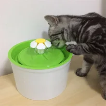 Mode Automatische 1.6L Blume Stil Brunnen Hund Katze Kätzchen Wasser Trinken Pet Pet Schüssel Drink Dish Filter Orange/Blau /grün(China)