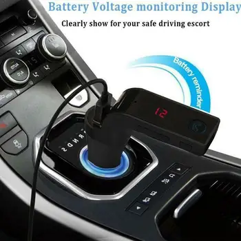 

Bluetooth car kit hands-free FM transmitter radio MP3 player 2020 USB Charger H4I5
