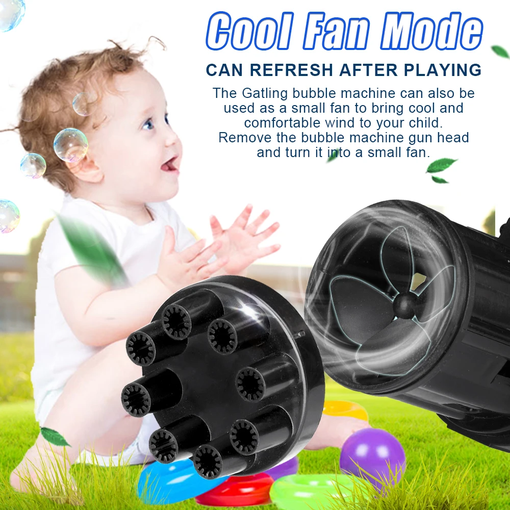 First Play 8-Hole Electric Bubbles Gun for Toddlers Toys,Gatling Bubble  Machine Outdoor