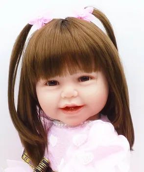 

24'' Toddler Reborn Baby Girl Doll Soft Silicone Vinyl Newborn Gift CN(Origin) Fashion Doll Movie & TV Cartoon In-Stock Items