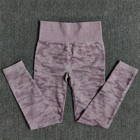 Purple Legging Камуфляжный комплект для йоги, женские бесшовные комплекты для тренировок, одежда для занятий йогой, леггинсы+ спортивный бюстгальтер, комплект спортивной одежды для бега - Цвет: Purple Legging