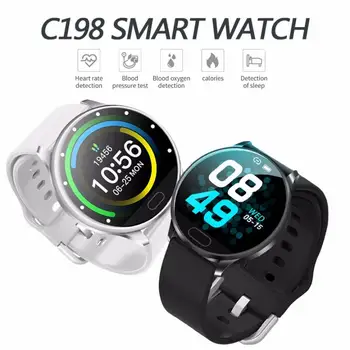 

C198 130mAH Smart Bracelet Silicone Belt Tempered Glass Alloy Waterproof IP67 Smart Band Step Counter Alarm Sports Smart Watch