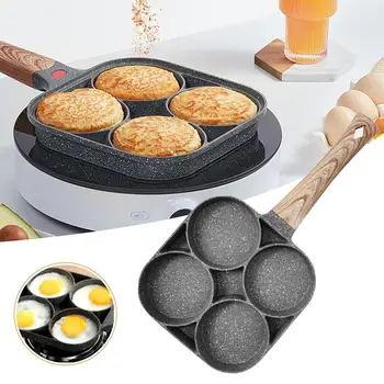 

1pc Four-hole Frying Pot Pan Thickened Omelet Pan Non-stick Egg Pancake Steak Pan Cooking Egg Ham Pans Breakfast Maker Cookware