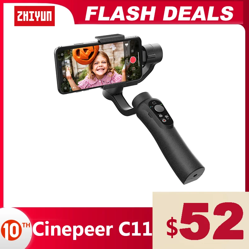 ZHIYUN Official CINEPEER C11 3-Axis Phone Gimbals Smartphone Handheld Stabilizer for iPhone/Samsung/Xiaomi Vlog vs Snoppa/DJI