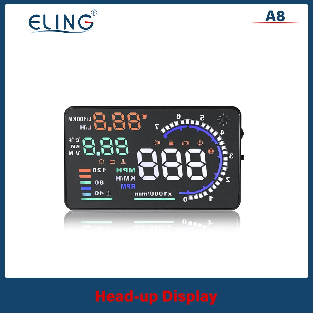 

ELING Multi-functional GPS Digital Head Up Display Car Data RPM Rotation Speed KM MPH with Alarm for All Vehicles