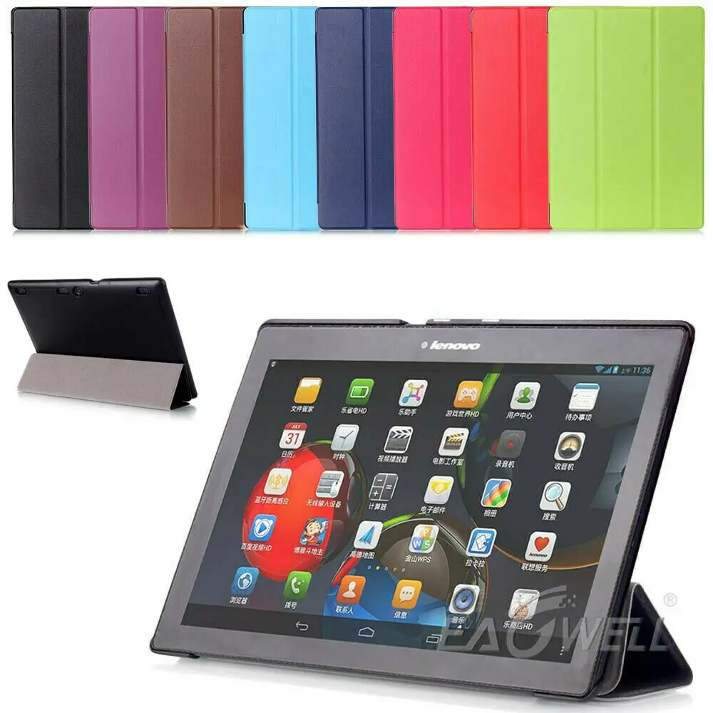 

leather Flip Stand Cover For Lenovo Tab 2 A10-70 2015 Release Case Auto Sleep Wake Smart Case For Lenovo TAB-X103F Tab 10 10.1