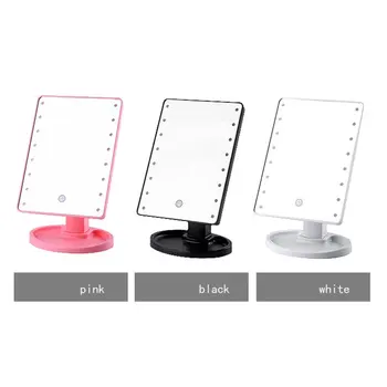 

LED Desktop Makeup Mirror 360 Degree Free Rotation Table Countertop Cosmetic Bathroom Mirror with Touch Dimmer Switch