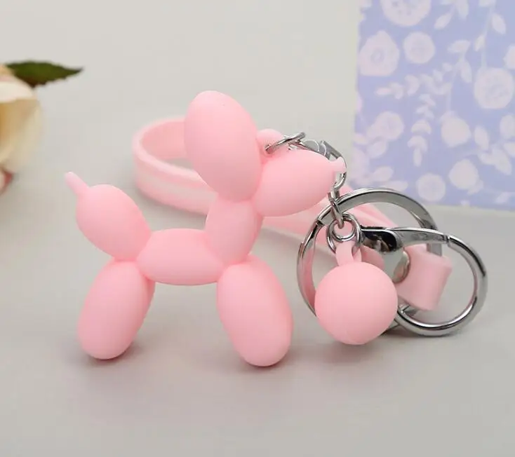 

Cute Small Balloon Dog Key Chains 3 color Funny Animal Backpack Pendant Jewelry Resin Party Dessert Desktop Ornament