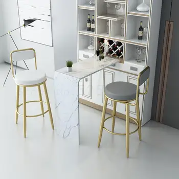 

Nordic home net red bar stool back bar chair modern light luxury golden high stool front desk cash register high stool