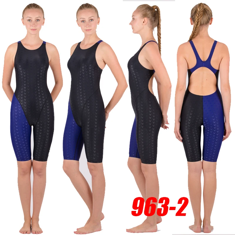 NWT HXBY 963 WOMEN'S GIRL'S COMPETITION TRAINING RACING PROFESSIONAL KNEESKIN SWIMWEARS SWIMSUITS FISH-SCALE PATTER ALL SIZE
