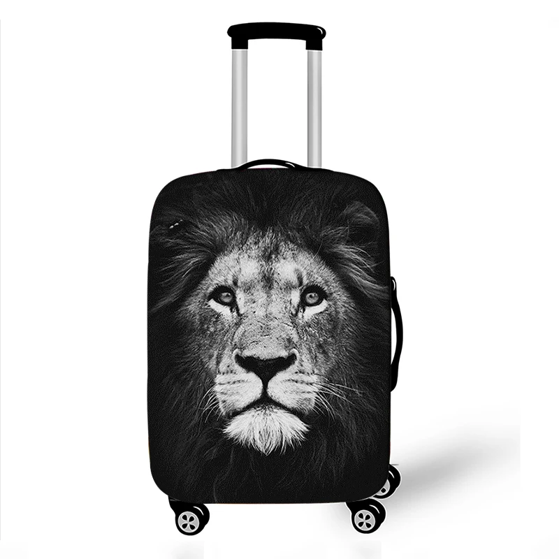 Black White Animals Zebra Elephant Travel Suitcase Protective Cover Luggage Decorate Accessories Elastic Luggage Practical Cover