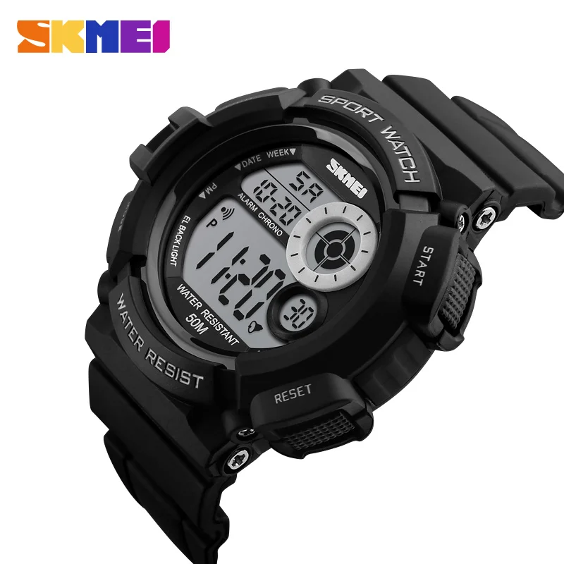 

SKMEI Sport Watches Men Fashion Casual LED Colour Black Light Watch Shock Resistant 50M Waterproof Digital Wristwatches 1222