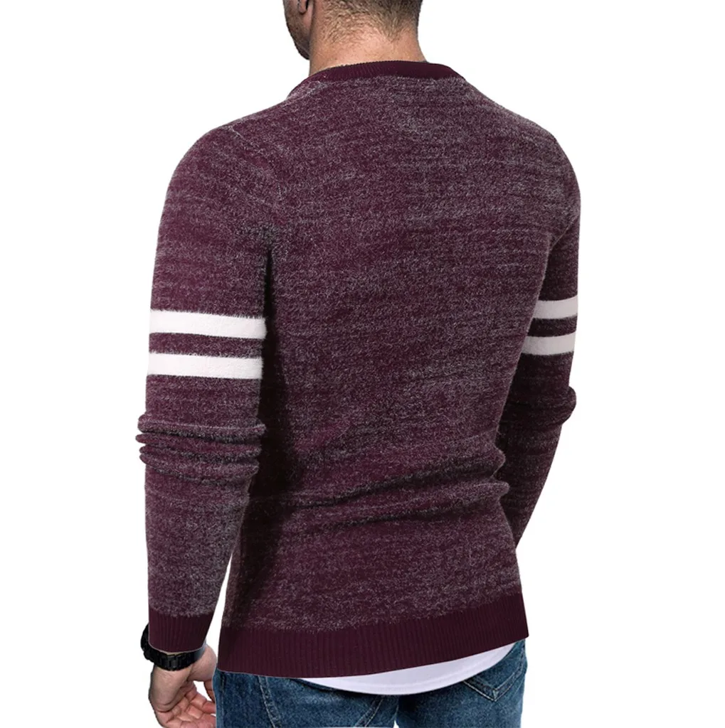 Low Price Loss Sale Men New Autumn Winter Splicing Casual Long Sleeve Knitting Sweaters Tops High Quality Drop Shipping