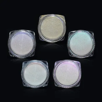 YZWLE 1 Box Mermaid Nail Glitter Powder Pretty Gradient Shimmer Glitters Pigment Nail Powder Dust Laser Nail Art Decorations