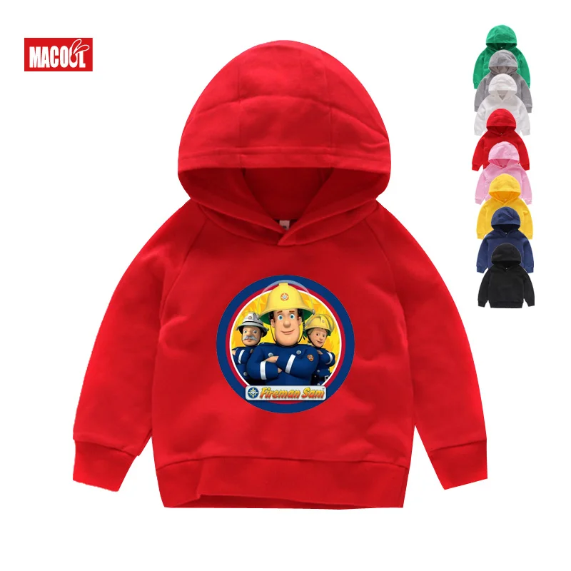 

Children Hoodies Fireman Sam Pattern Print Sweatshirts Boy Hoodies & Sweatshirts Kids Cotton White Hoodies & Sweatshirts Clothes