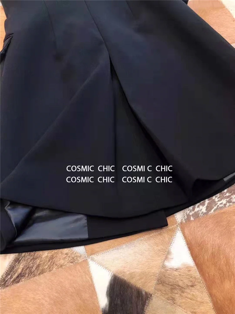 Comicchic женское офисное осенне-зимнее платье Doule Button Blazers короткие платья без рукавов модное платье-жилет Vestidos