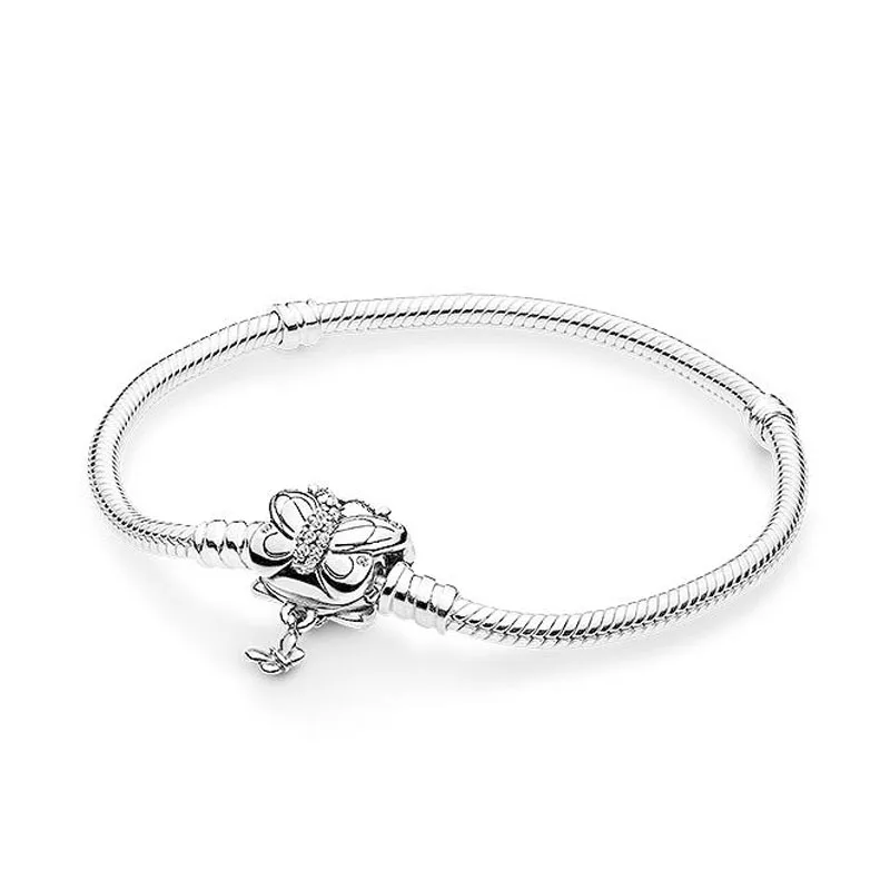 LISM [Wholesale] 925 silver winter new Moments silver butterfly flying bracelet ladies fashion DIY original jewelry