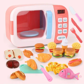 

Kid's Kitchen Toys Simulation Microwave Oven Educational Toys Mini Kitchen Food Pretend Play Cutting Role Playing Girls Toys