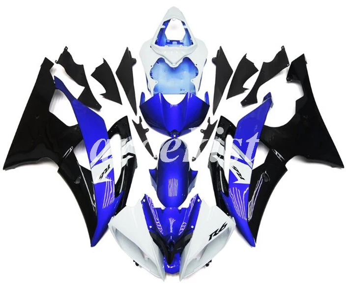 ABS литья под давлением Обтекатели комплект подходит для YAMAHA YZF-R6 2008- 08 09 10 11 12 13 14 15 16 комплект белый черный синий - Цвет: blue