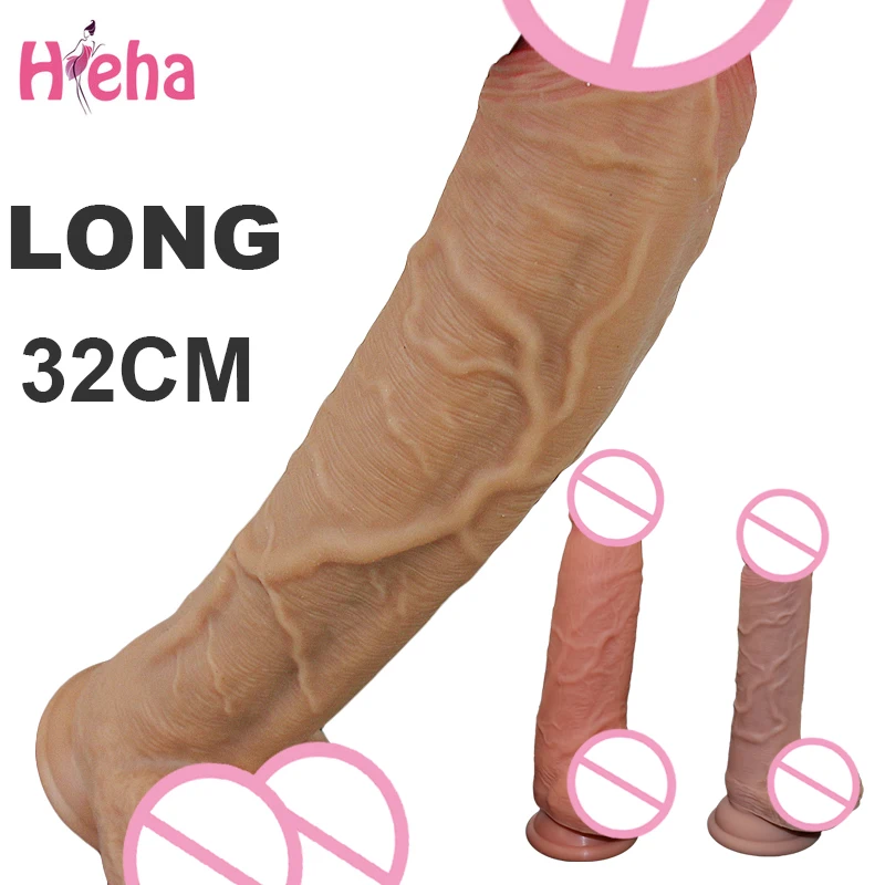Big Dildo Erotic Soft Double-layer Silicone Long Dildos Realistic Penis Suction Cup Dick for Anal Orgasm Adult Sex Toy Woman | Красота и