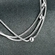 S925 прекрасный серебряный ножной браслет женский корейский стиль простой счастливый браслет на ногу из бисера женские хипстерские ноги украшения серебряные аксессуары