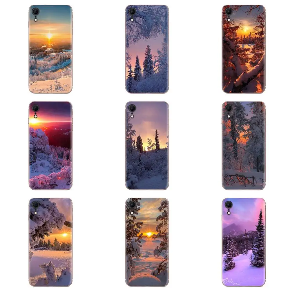 Для huawei Honor 4C 5A 5C 5X6 6A 6X7 7A 7C 7X8 8C 8S 9 10 10i 20 20i Lite Pro чехол-накладка из термополиуретана чехол Пейзаж Зима светильник для снежной погоды