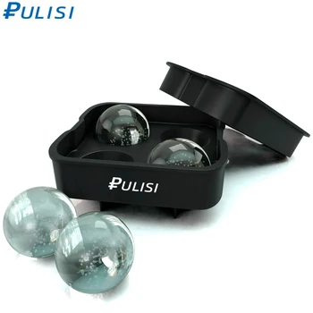 

PULISI Ice Cube Trays Silicone Food-Grade Sphere Ice Ball Maker with Lid for Cocktail Drink Reusable Ice Mold Party Kitchen Bar