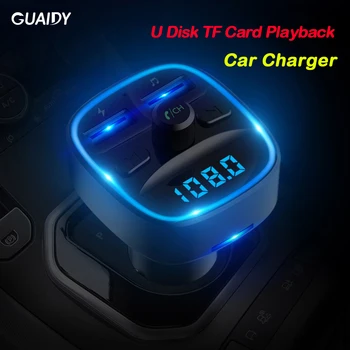 

MP3 Car Charger Bluetooth V5.0 Player TF Card Handsfree Phone Smart Quick Charge Universal LED Light Display Dual USB Simple