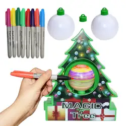 Kuulee Детские ручные рождественские дерево пластмассы DIY рождественские украшения машина Рождественское дерево набор электрическая
