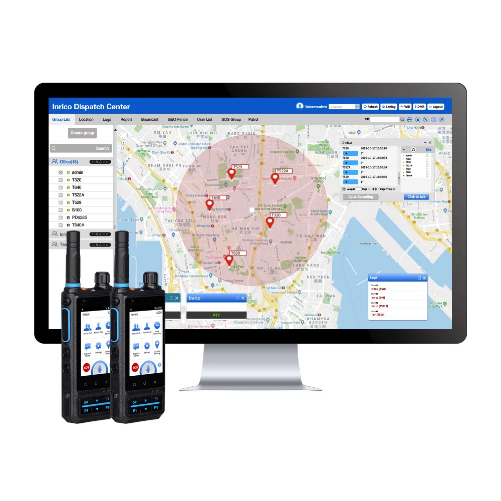 Rádio de Rede Trabalho de Rádio Poc com Real-ptt Inrico Android Lte - Wcdma Gsm Zello Walkie Talkie Chamada Global 4g S200 7.0 6 7.0 lte wcdma gsm trabalho de rádio