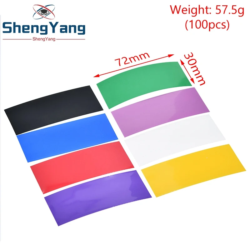 Heat Shrink Tubing Insulating Film TZT 100PCS 18650 Lithium Battery Heat Shrink Tube Li-ion Wrap Cover Skin PVC Shrinkable Tubing Film Sleeves Insulation Sheath