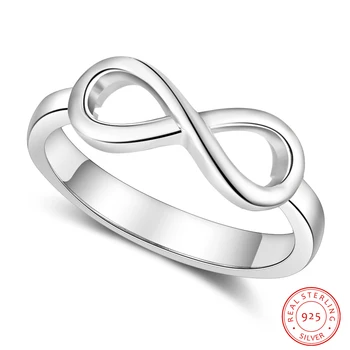 

925 Sterling Silver Personalized Infinity Ring Endless Love Symbol Custom Name Finger Ring Silver 925 Jewelry Best Friend Gift