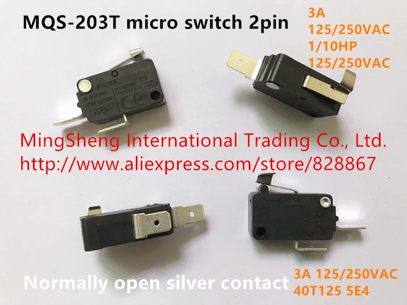 Original new 100% MQS-203T micro switch 2pin normally open silver contact